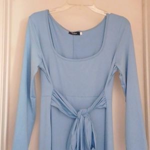 ❤️Like NEW Gorgeous Baby Blue Long Maternity Dress Size Large, Baby Shower
